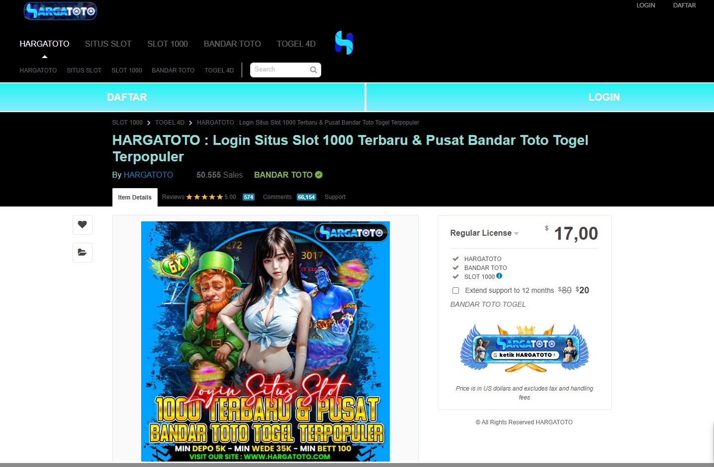 HARGATOTO: Akses Login Situs Slot 1000 Terbaru & Info Bandar Toto Togel